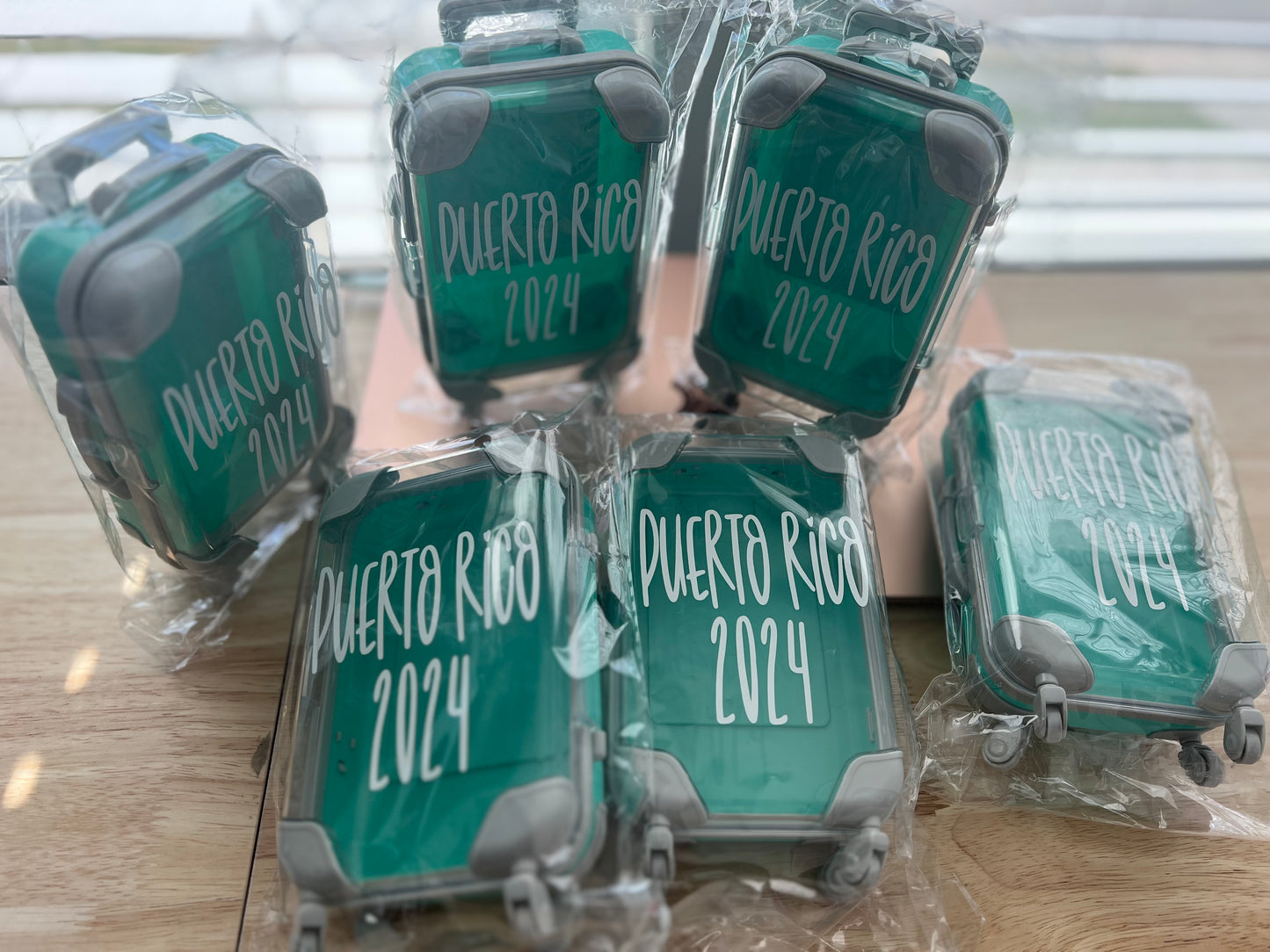 Mini trolley suitcase with handle and wheels