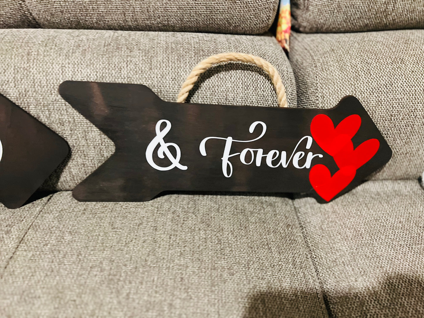 2-piece Wooden Arrow Custom Wedding Sign (Finished)