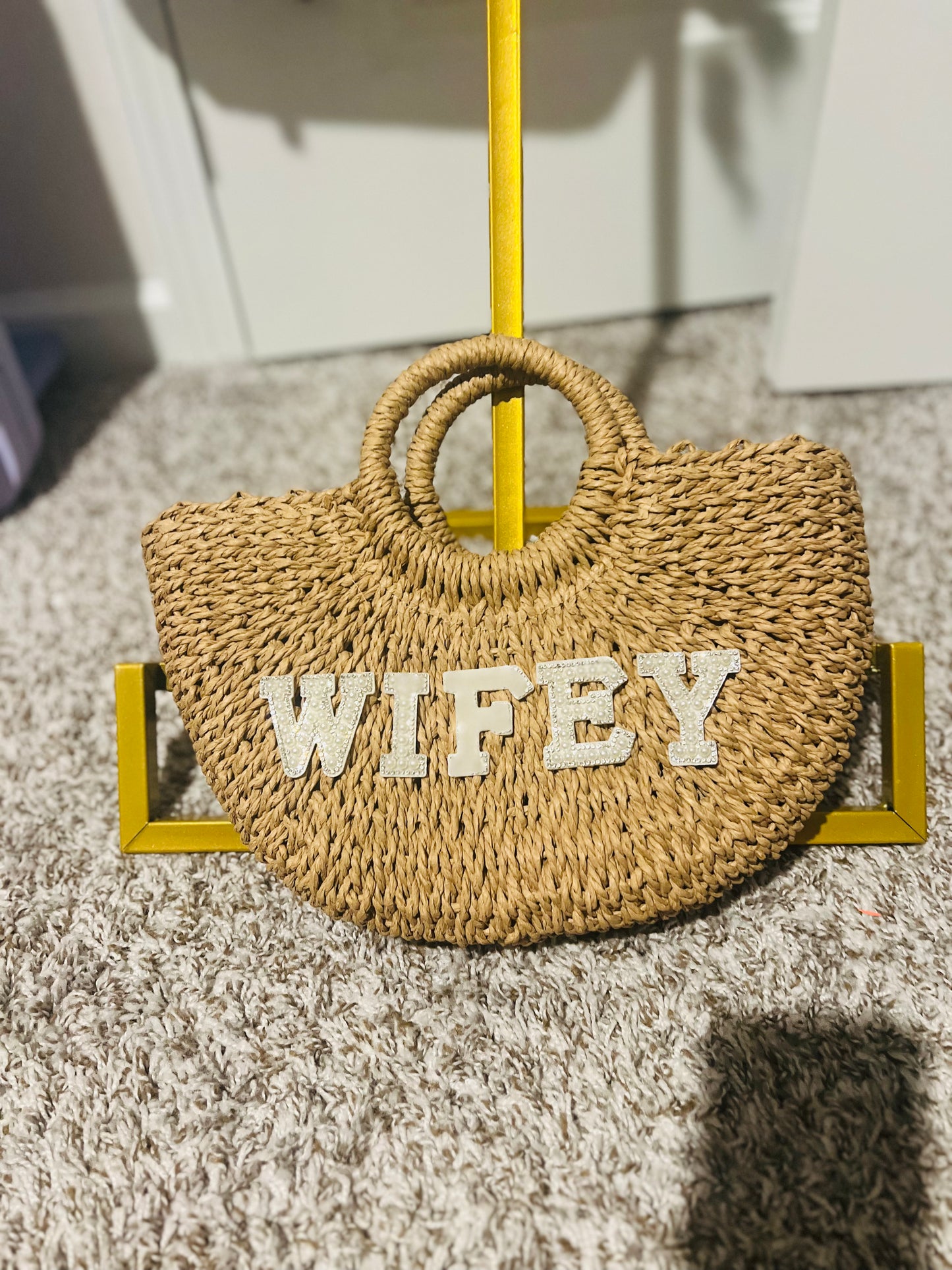 Personalized Rattan Woven Bridal Clutch | Custom Wedding Bag