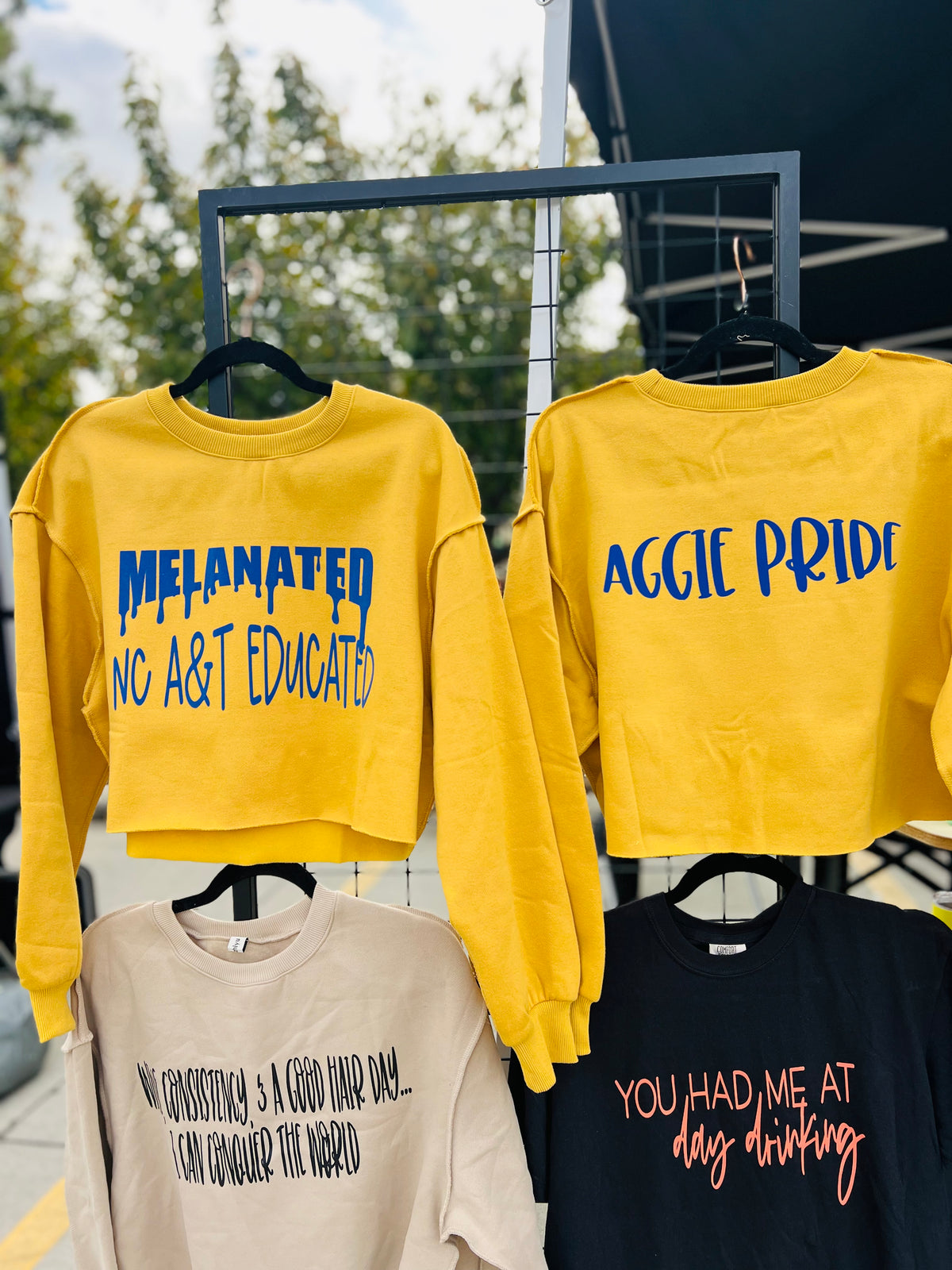 Melanated & NC A&T Educated Crop Top Sweater