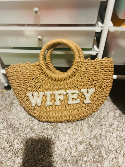 Personalized Rattan Woven Bridal Clutch | Custom Wedding Bag