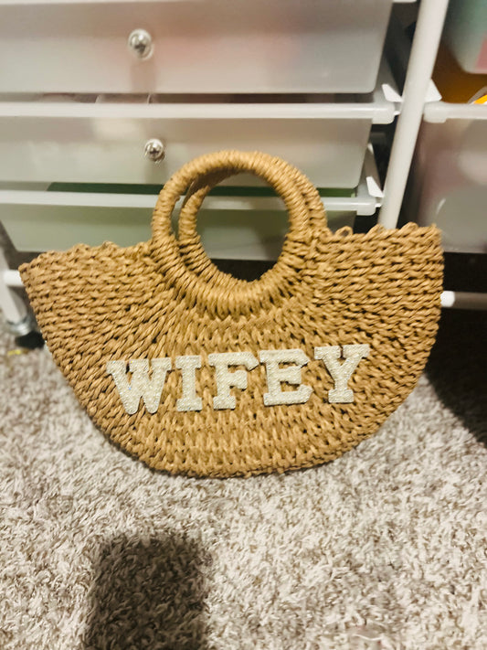 Personalized Rattan Woven Bridal Clutch | Custom Wedding Bag