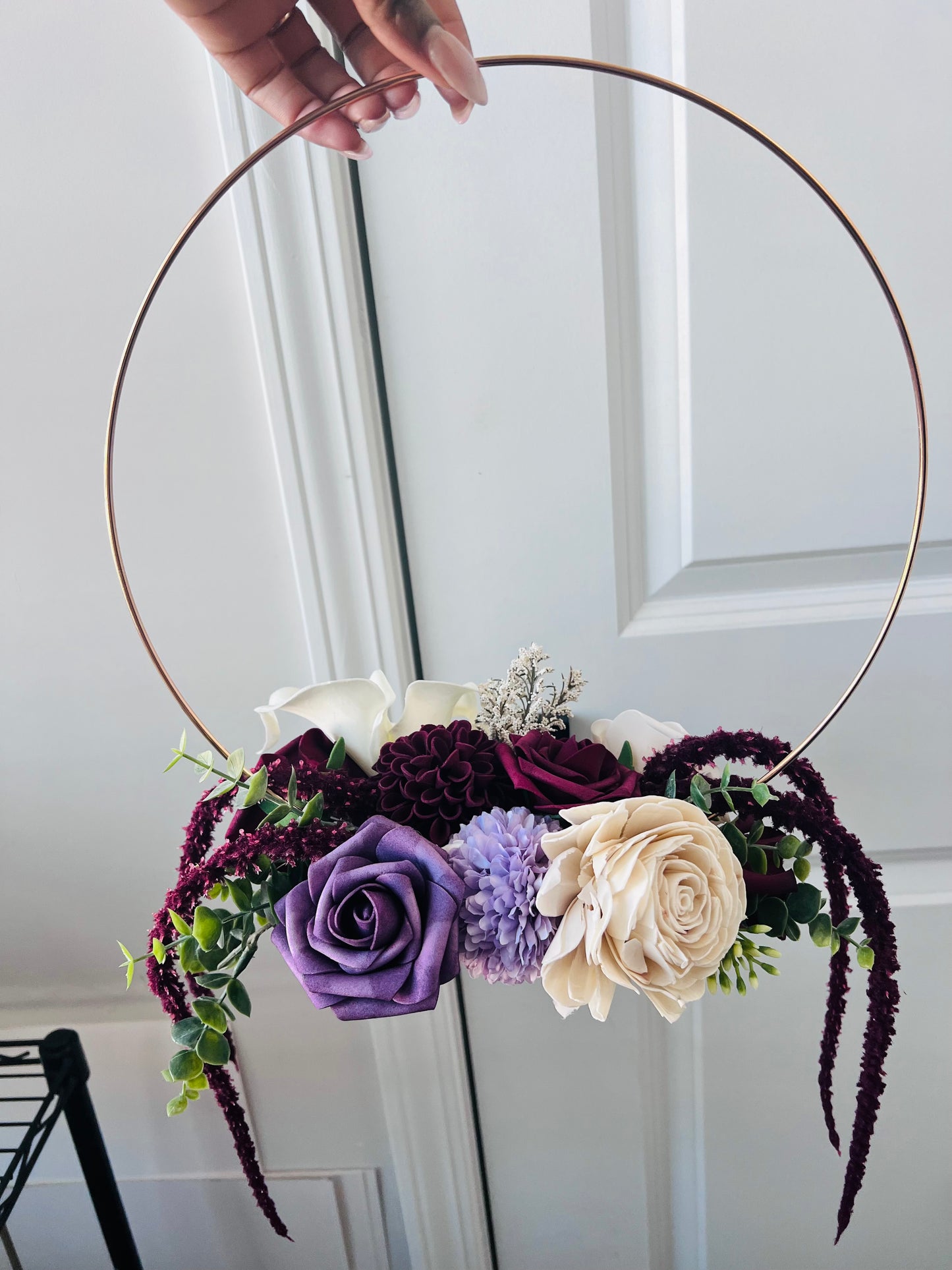Custom Gold Hoop Wedding Bouquet