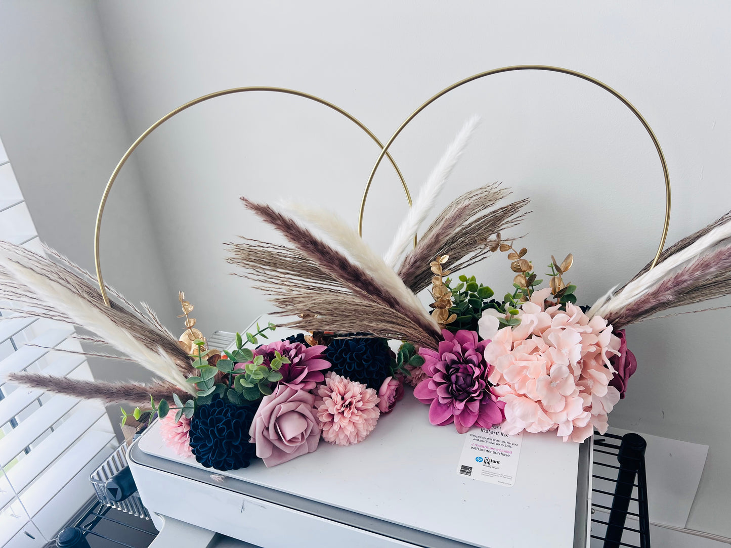 Custom Gold Hoop Wedding Bouquet