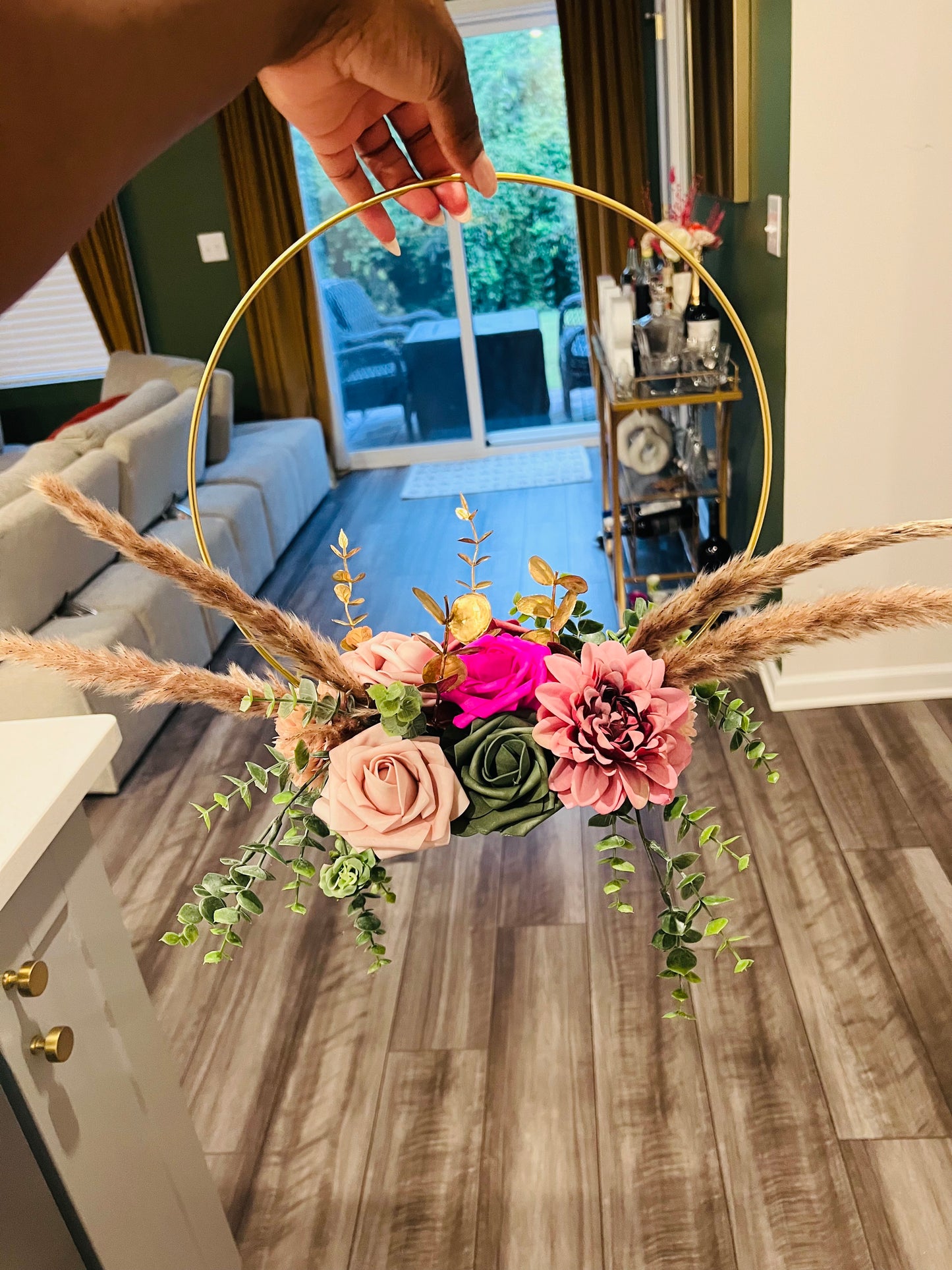 Custom Gold Hoop Wedding Bouquet
