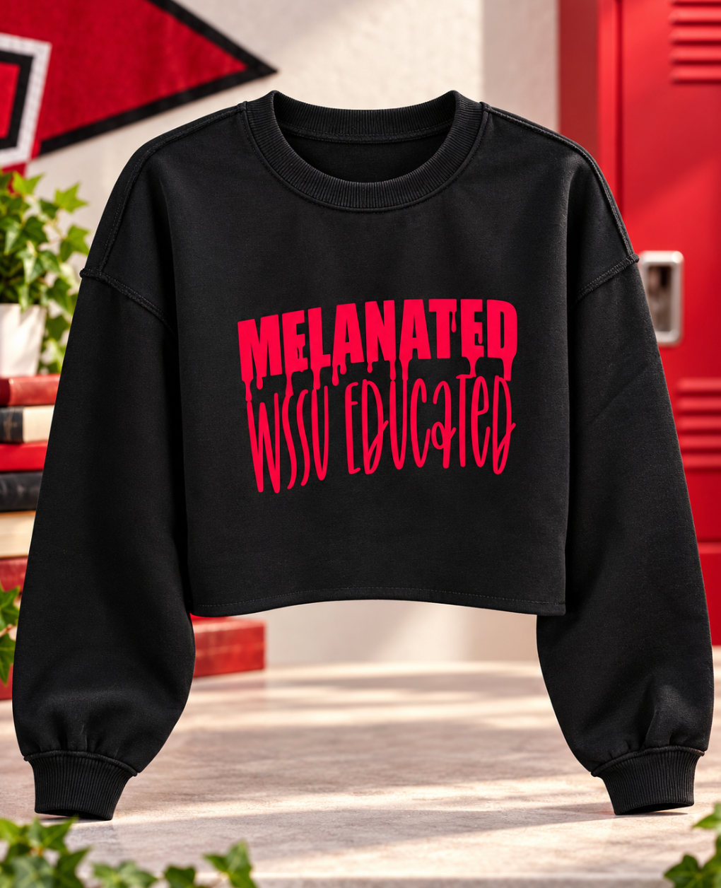 Melanated & WSSU Educated “Ram Pride” Cropped Sweatshirt