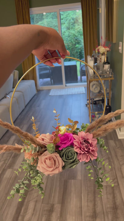 Custom Gold Hoop Wedding Bouquet